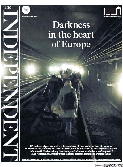 The Independent Newspaper Front Page for 23 March 2016