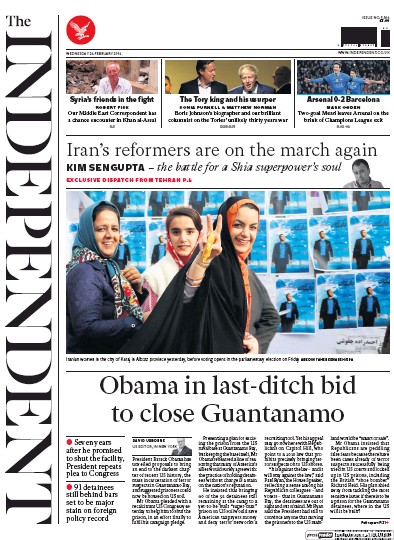 The Independent Newspaper Front Page for 24 February 2016