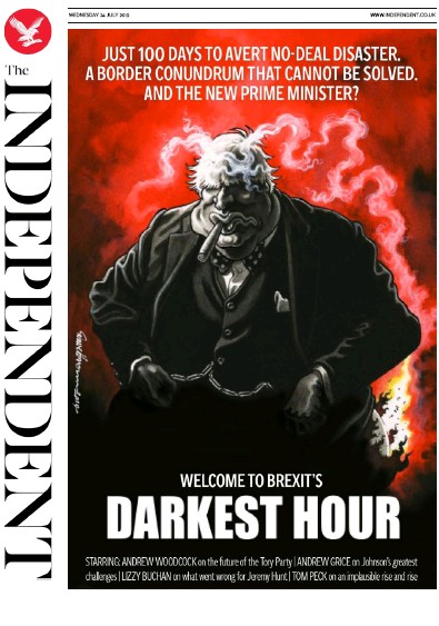 The Independent Newspaper Front Page for 24 July 2019