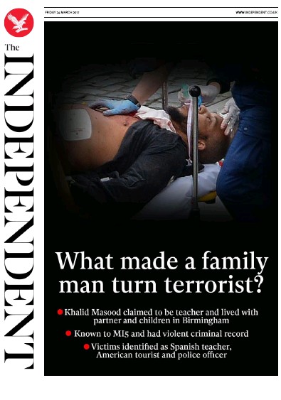 The Independent (UK) Newspaper Front Page for 25 March 2017