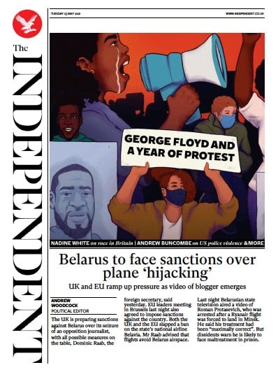 The Independent Newspaper Front Page for 26 May 2021