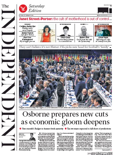 The Independent Newspaper Front Page for 27 February 2016