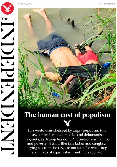 The Independent Newspaper Front Page for 27 June 2019