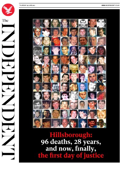The Independent Newspaper Front Page for 29 June 2017