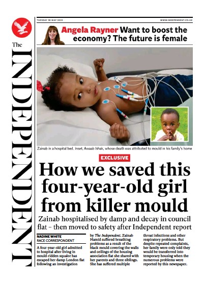 The Independent (UK) Newspaper Front Page for 30 May 2023