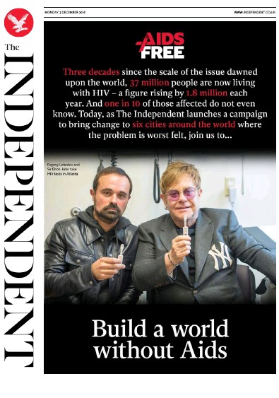 The Independent Newspaper Front Page for 3 December 2018