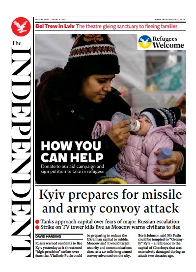 The Independent Newspaper Front Page for 4 March 2022