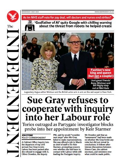 The Independent (UK) Newspaper Front Page for 4 May 2023
