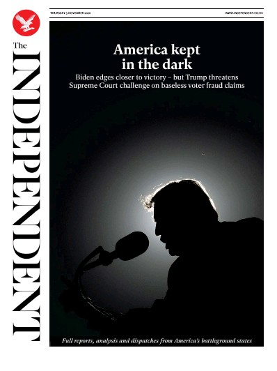 The Independent Newspaper Front Page for 5 November 2020