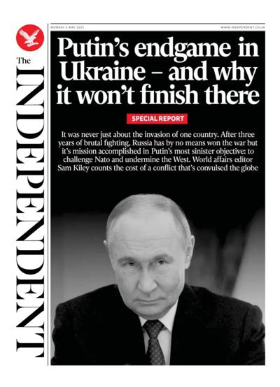 The Independent (UK) Newspaper Front Page for 5 May 2025