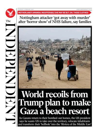 The Independent (UK) Newspaper Front Page for 6 February 2025