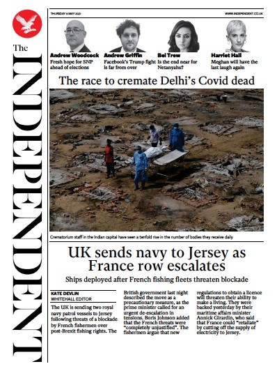 The Independent Newspaper Front Page for 6 May 2021