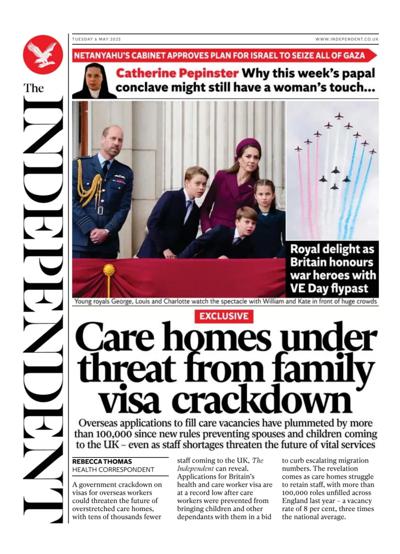 The Independent (UK) Newspaper Front Page for 6 May 2025