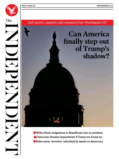 The Independent (UK) Newspaper Front Page for 8 January 2021