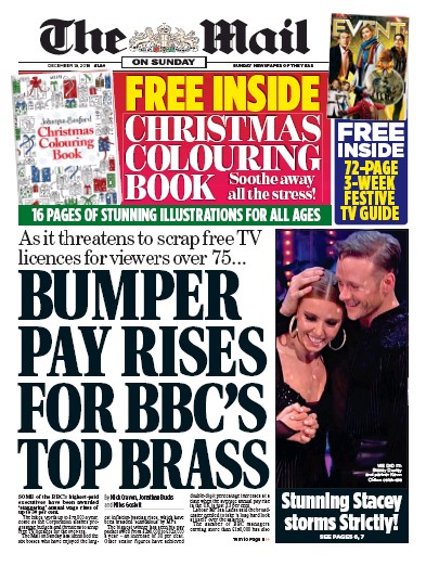 The Mail on Sunday Newspaper Front Page for 16 December 2018