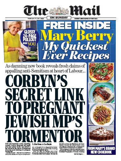The Mail on Sunday Newspaper Front Page for 17 February 2019