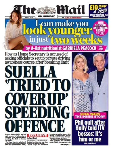 The Mail on Sunday (UK) Newspaper Front Page for 21 May 2023