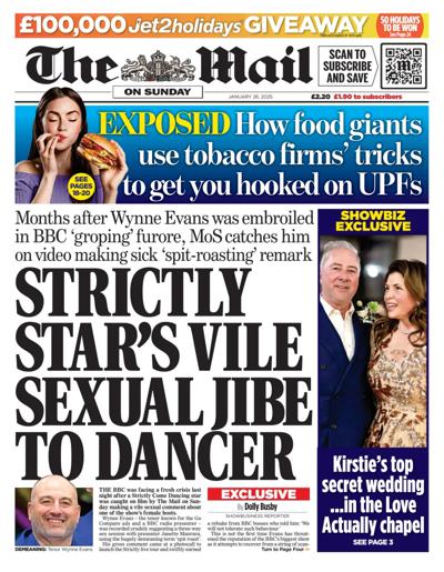 The Mail on Sunday (UK) Newspaper Front Page for 26 January 2025