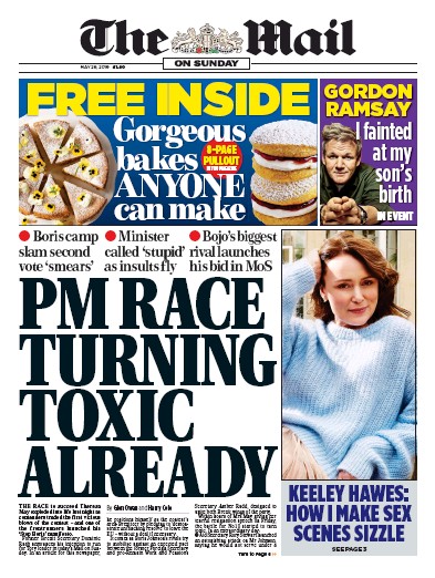 The Mail on Sunday Newspaper Front Page for 26 May 2019