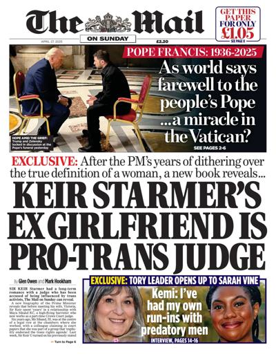 The Mail on Sunday Newspaper Front Page for 27 April 2025
