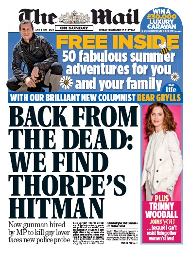 The Mail on Sunday Newspaper Front Page for 3 June 2018