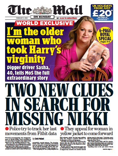 The Mail on Sunday (UK) Newspaper Front Page for 5 February 2023