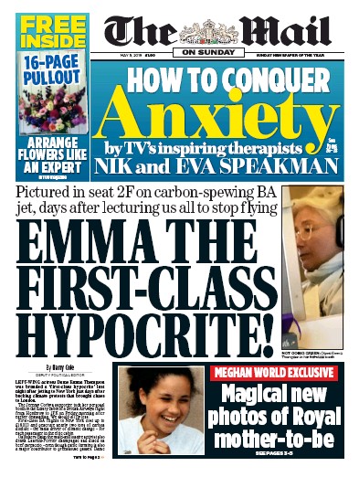 The Mail on Sunday Newspaper Front Page for 5 May 2019