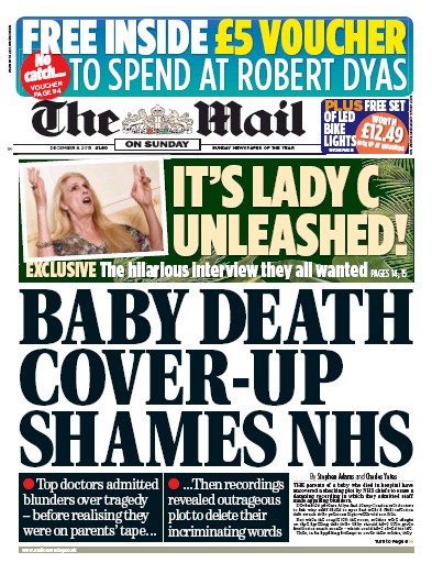 The Mail on Sunday Newspaper Front Page for 6 December 2015