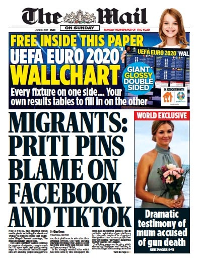 The Mail on Sunday (UK) Newspaper Front Page for 6 June 2021