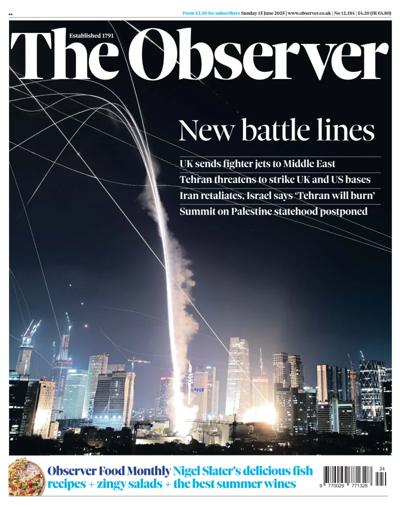 The Observer (UK) Newspaper Front Page for 15 June 2025
