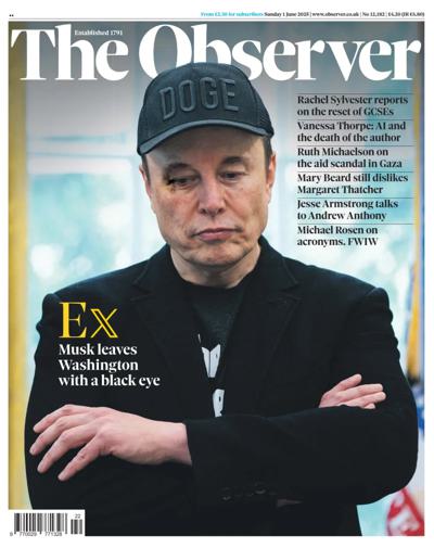 The Observer (UK) Newspaper Front Page for 1 June 2025