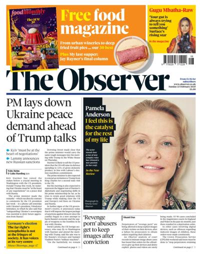 The Observer (UK) Newspaper Front Page for 23 February 2025