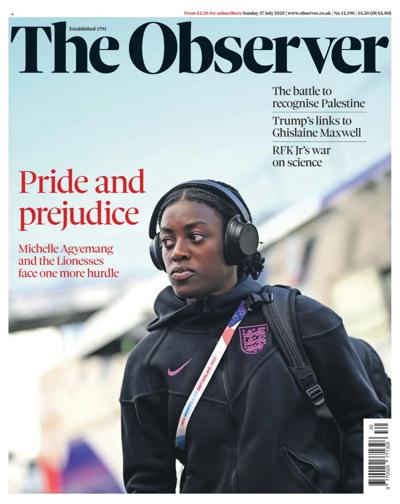 The Observer (UK) Newspaper Front Page for 27 July 2025