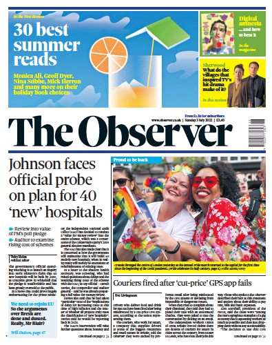 The Observer (UK) Newspaper Front Page for 3 July 2022