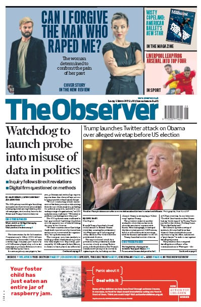 The Observer Newspaper Front Page for 5 March 2017