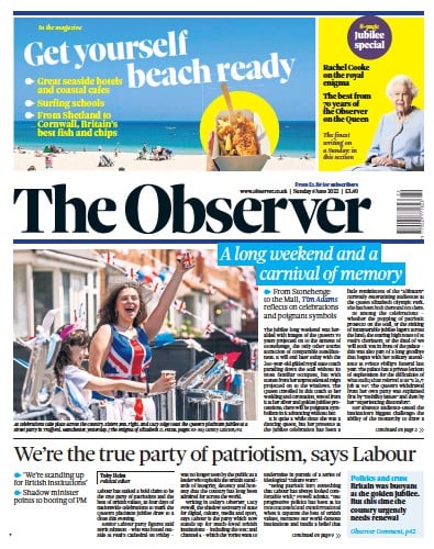 The Observer (UK) Newspaper Front Page for 5 June 2022