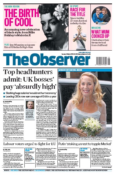 The Observer Newspaper Front Page for 6 March 2016