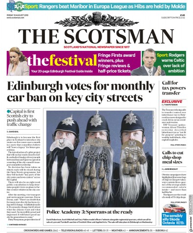 The Scotsman Newspaper Front Page for 10 August 2018
