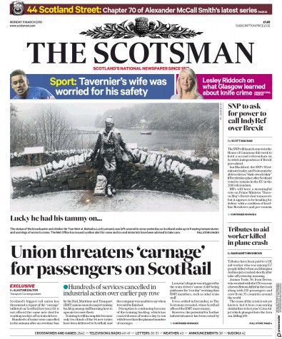 The Scotsman (UK) Newspaper Front Page for 11 March 2019