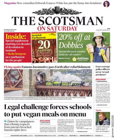 The Scotsman (UK) Newspaper Front Page for 11 May 2019
