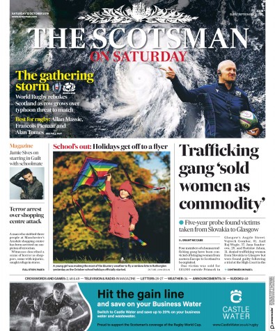 The Scotsman Newspaper Front Page for 12 October 2019