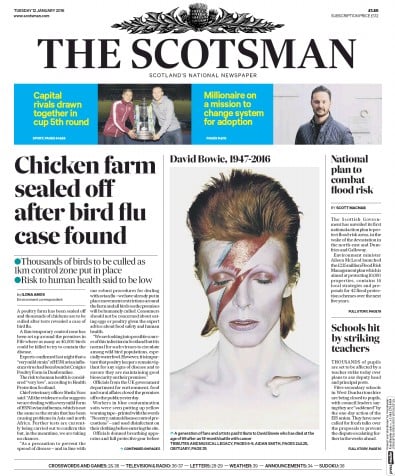 The Scotsman (UK) Newspaper Front Page for 12 January 2016