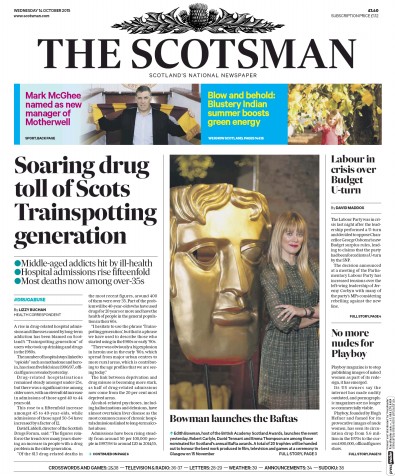 The Scotsman Newspaper Front Page for 14 October 2015