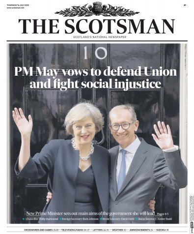 The Scotsman Newspaper Front Page for 14 July 2016