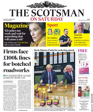 The Scotsman (UK) Newspaper Front Page for 17 March 2018