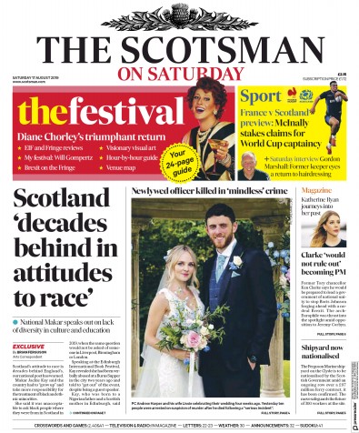 The Scotsman (UK) Newspaper Front Page for 17 August 2019