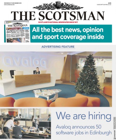 The Scotsman (UK) Newspaper Front Page for 18 December 2019