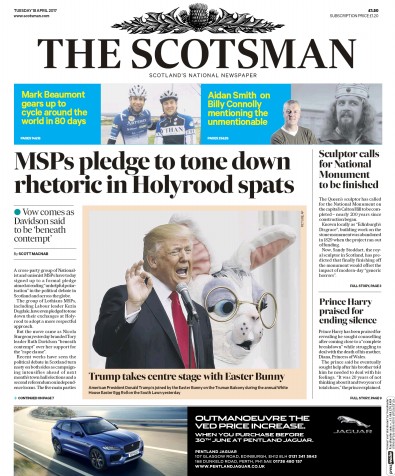 The Scotsman Newspaper Front Page for 18 April 2017