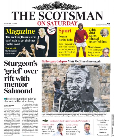 The Scotsman (UK) Newspaper Front Page for 18 July 2020