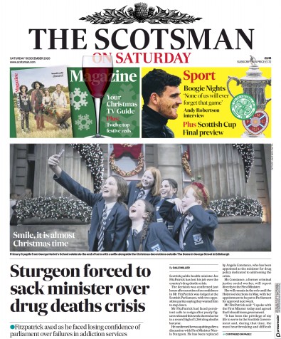 The Scotsman (UK) Newspaper Front Page for 19 December 2020